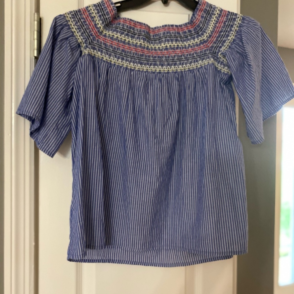 Blue Striped Ladies Top